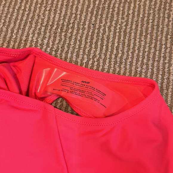 NWOT AERIE fluorescent orange high waist bikini size S/M - Picture 7 of 10
